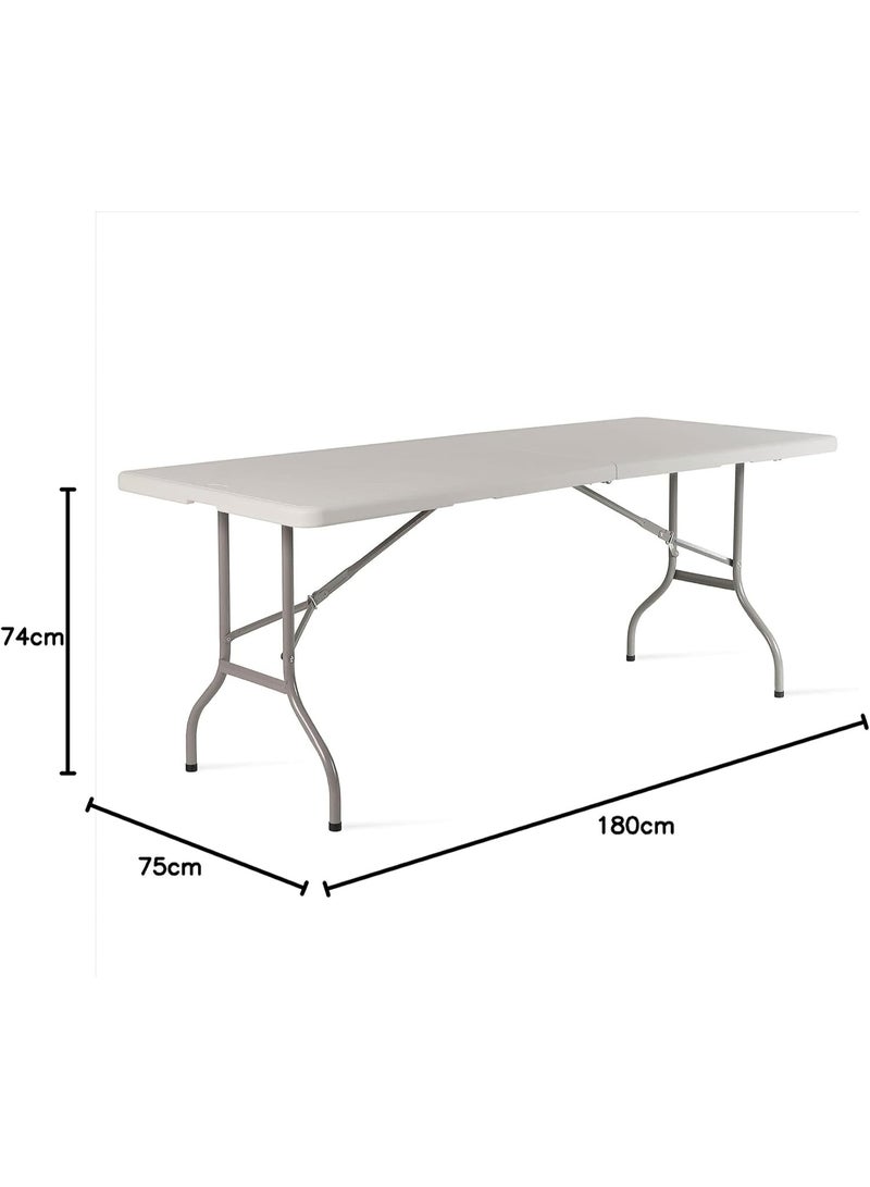 180cm Folding Table Heavy Duty Portable Multipurpose Table for Indoor Outdoor Events Camping and Gatherings - Image 3