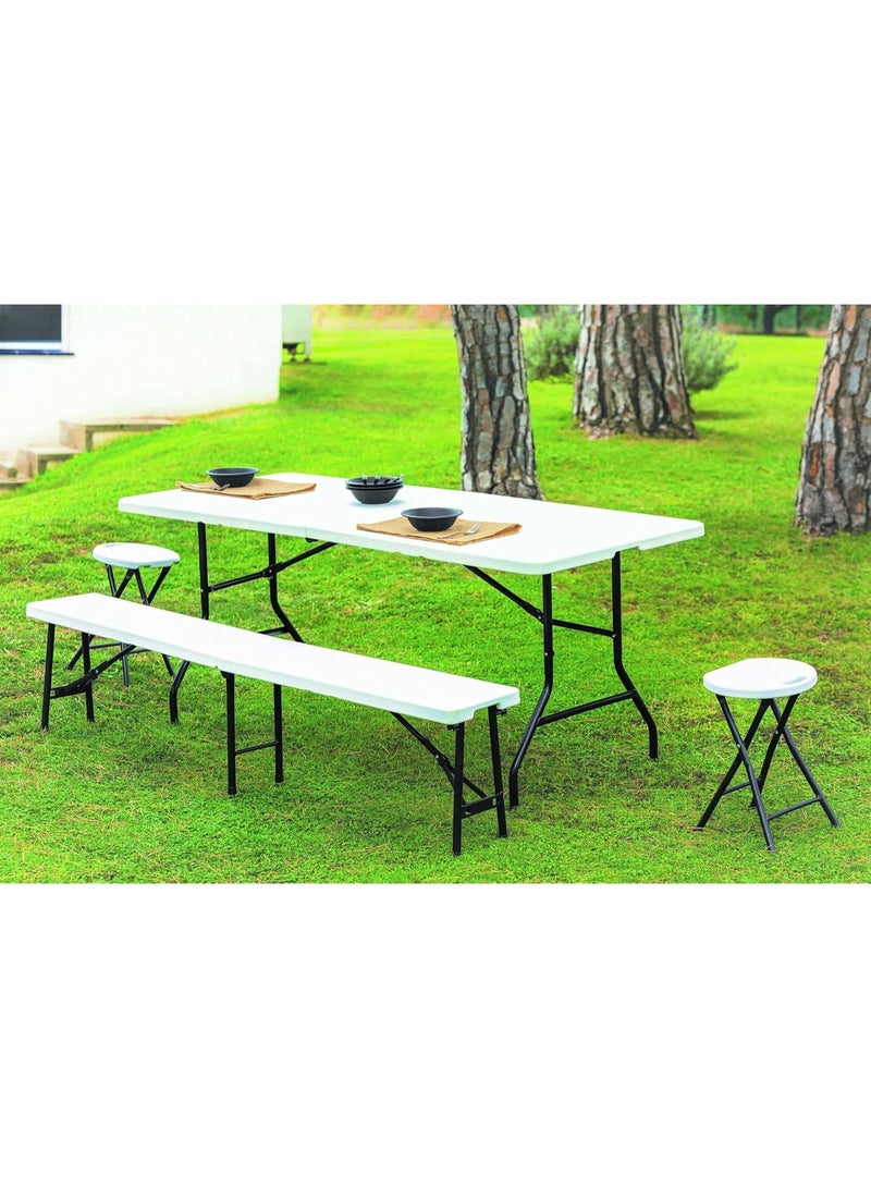 180cm Folding Table Heavy Duty Portable Multipurpose Table for Indoor Outdoor Events Camping and Gatherings - Image 4
