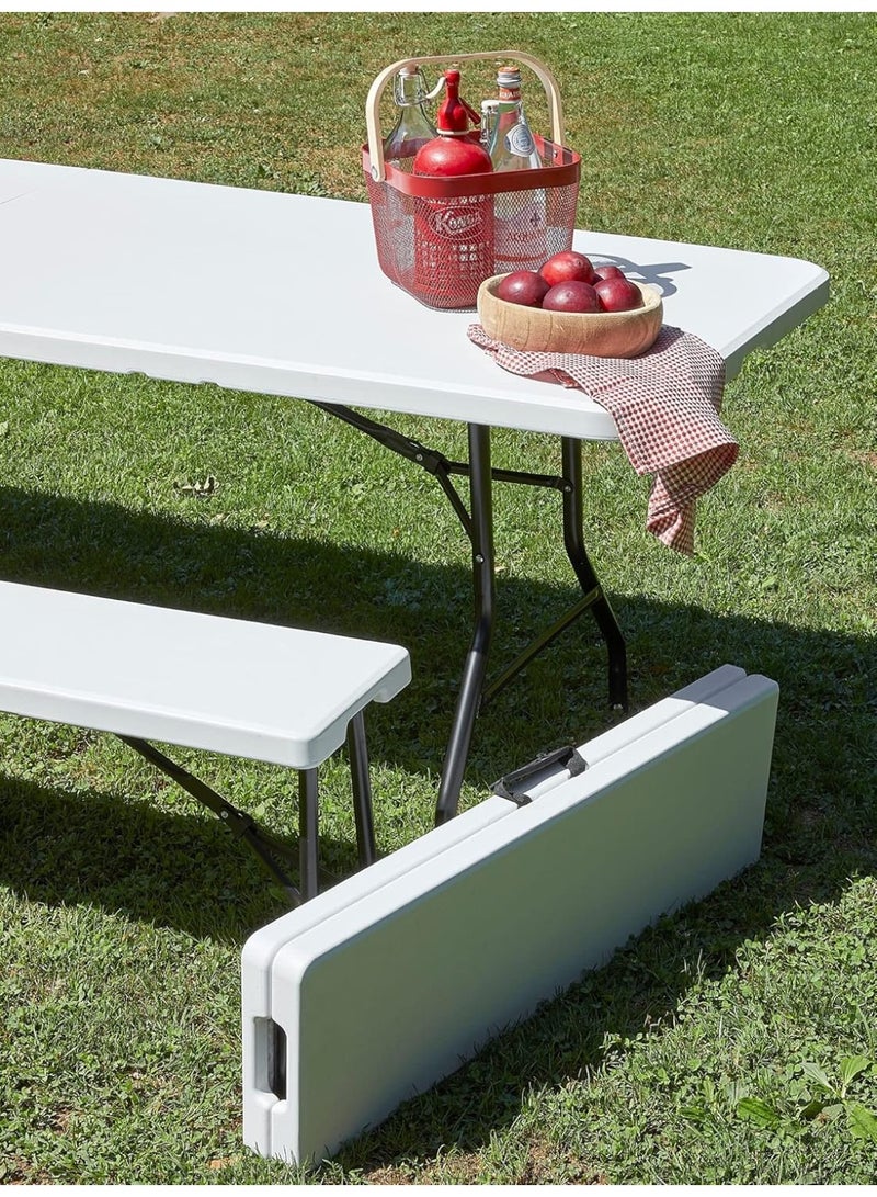 180cm Folding Table Heavy Duty Portable Multipurpose Table for Indoor Outdoor Events Camping and Gatherings - Image 5