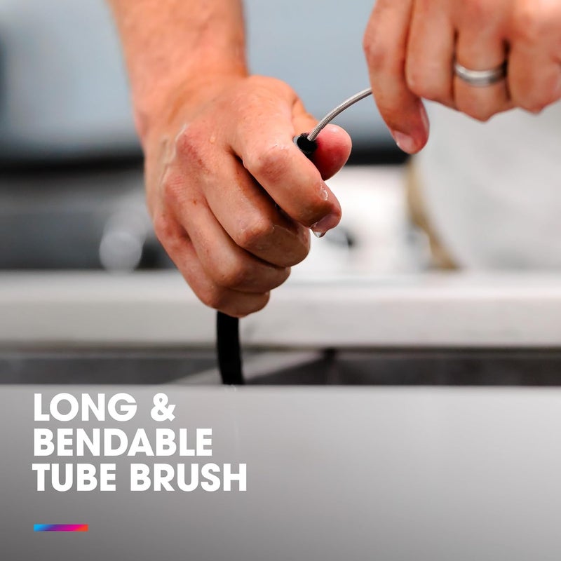 Hydrapak طقم تنظيف معدات هيدرا باك - مجموعة فرشاة أنبوب سلكية وفرشاة شعيرات طويلة خالية من BPA و PVC لتنظيف خزانات الترطيب وحاويات المياه - Image 3