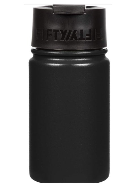 Fifty/Fifty Double Wall Vacuum Insulated Stainless Steel Water and Coffee Bottle with Flip Lid and Wide Mouth, V12004BK0, 12oz/354ml, Matte Black, 1