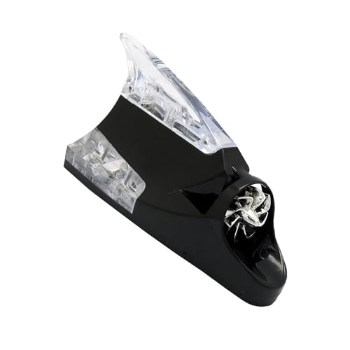 Foelony Glowing Car Roof Shark Fin Decor Cover LED Wind Power Warning Flash Lamp SelfAdhesive Auto Exterior Accessory Universal for Most Cars Black - Image 1