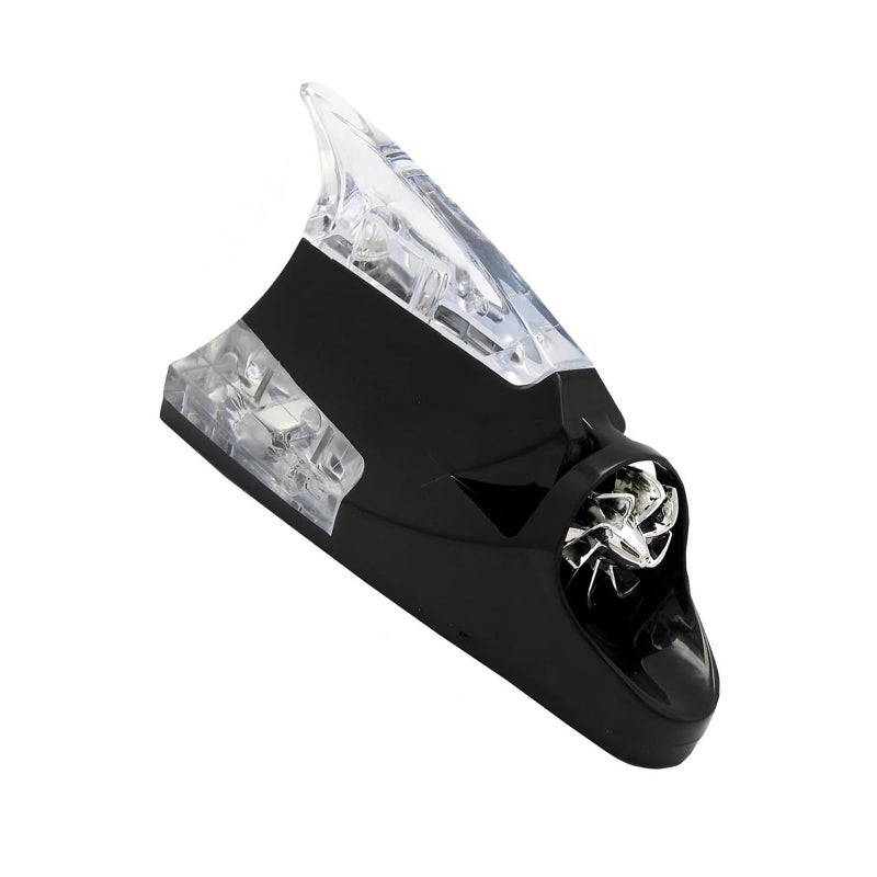 Foelony Glowing Car Roof Shark Fin Decor Cover LED Wind Power Warning Flash Lamp SelfAdhesive Auto Exterior Accessory Universal for Most Cars Black - Image 3
