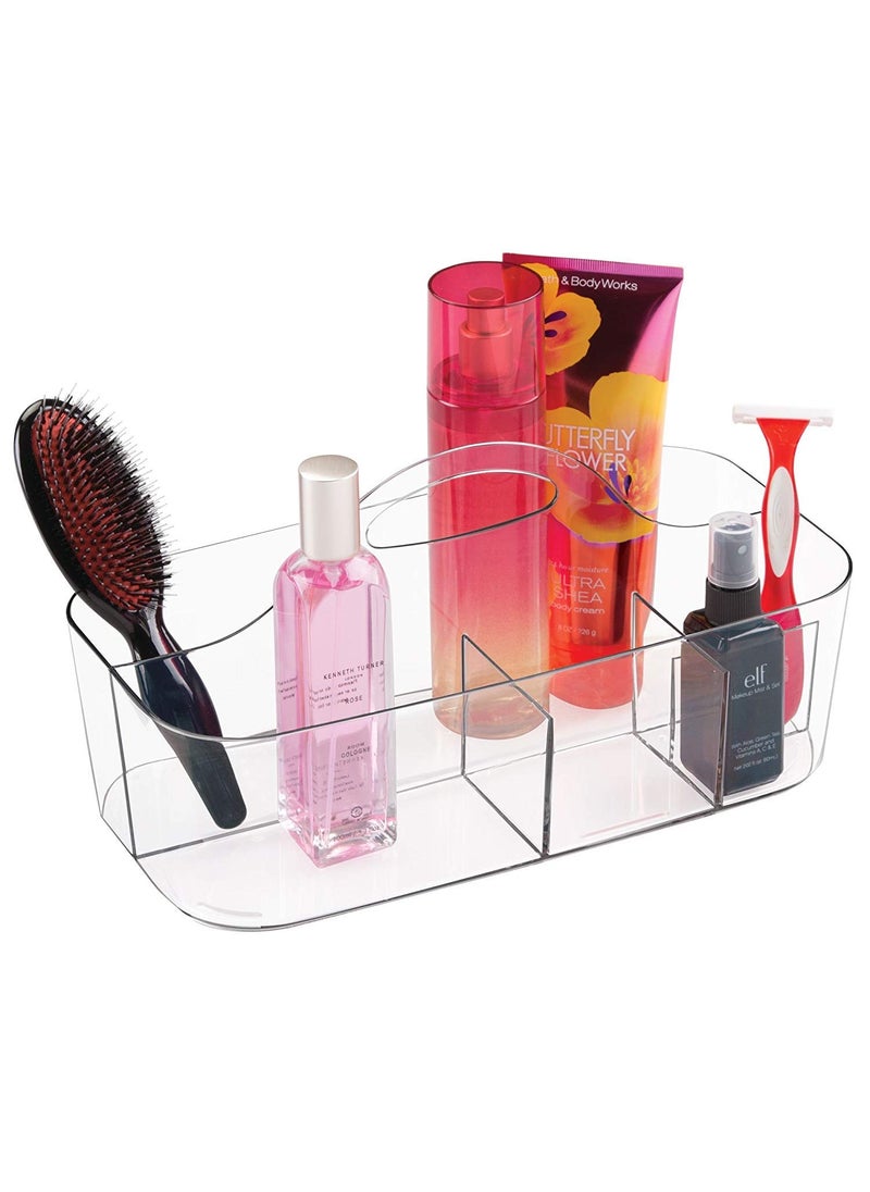 InterDesign InterDesign Clarity Cosmetic Organizer Tote for Vanity Cabinet to Hold Makeup, Beauty Products, Clear, Small Tote  - Image 1