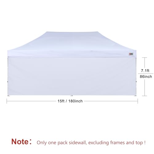 ABCCANOPY Instant Canopy SunWall 10x20 FT, 1 Pack Sidewall Only, No Frame or Top, White - Image 2