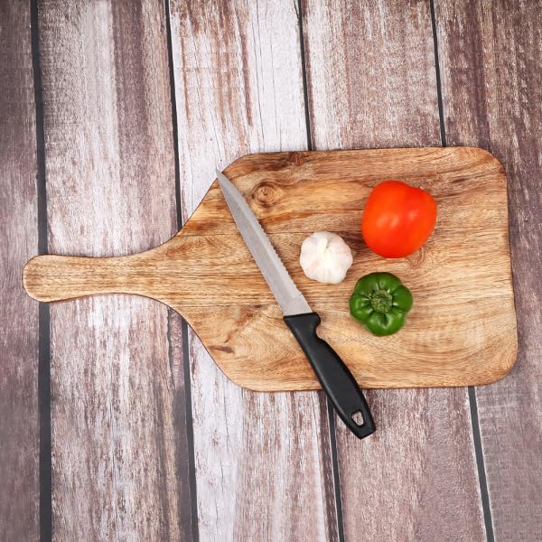 Kundi Wooden Chopping Board/Cutting/Serving Platter for Kitchen Vegetables, Fruits & Cheese | Natural Acacia Wood | 42 x 18 x 1.5 cm | Handcrafted - Image 5