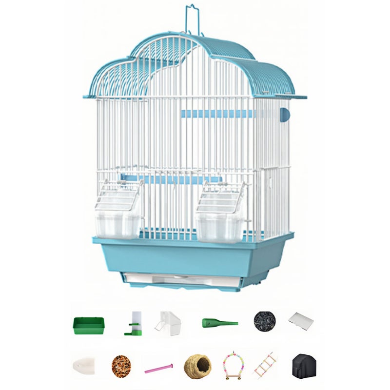 Pet Parakeet Manor Bird Cage with Handle - Versatile Carrier for Home or Travel, Small Bird Accessories, Easy Storage, Ideal for Canaries, Budgies, Finches, Parakeets, and More - Image 1