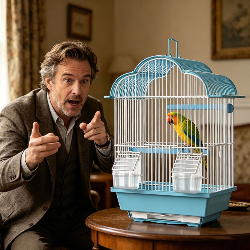 Pet Parakeet Manor Bird Cage with Handle - Versatile Carrier for Home or Travel, Small Bird Accessories, Easy Storage, Ideal for Canaries, Budgies, Finches, Parakeets, and More - Image 5