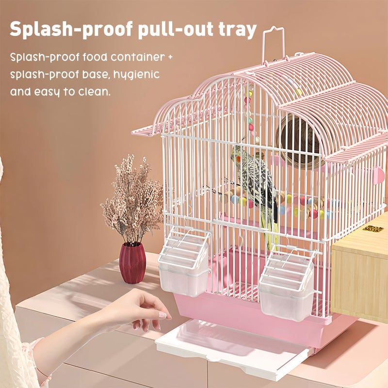 Pet Parakeet Manor Bird Cage with Handle - Versatile Carrier for Home or Travel, Small Bird Accessories, Easy Storage, Ideal for Canaries, Budgies, Finches, Parakeets, and More - Image 4