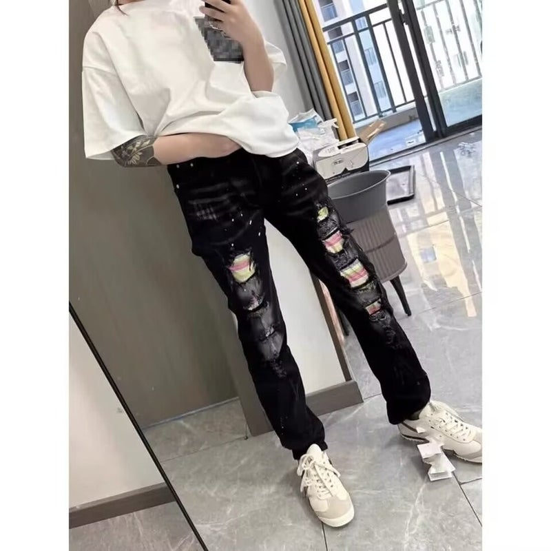 Unisex Classic Denim Jeans Loose Fit Daily Outdoor Wear - Image 1