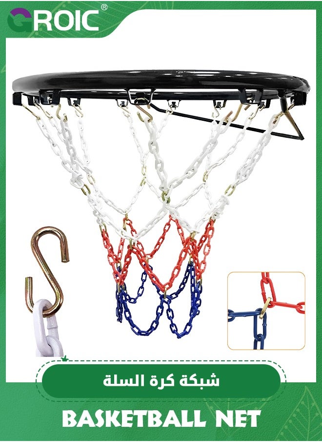 GROIC - Basketball Net Replacement Heavy Duty,Rust Proof Basketball Chain Net for Indoor Outdoor Climate, Quick Installation,Special Replacement Basketball Net for Basketball Stand - Image 1