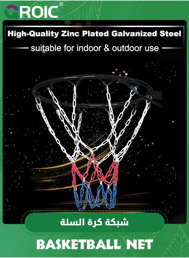 GROIC - Basketball Net Replacement Heavy Duty,Rust Proof Basketball Chain Net for Indoor Outdoor Climate, Quick Installation,Special Replacement Basketball Net for Basketball Stand - Image 1