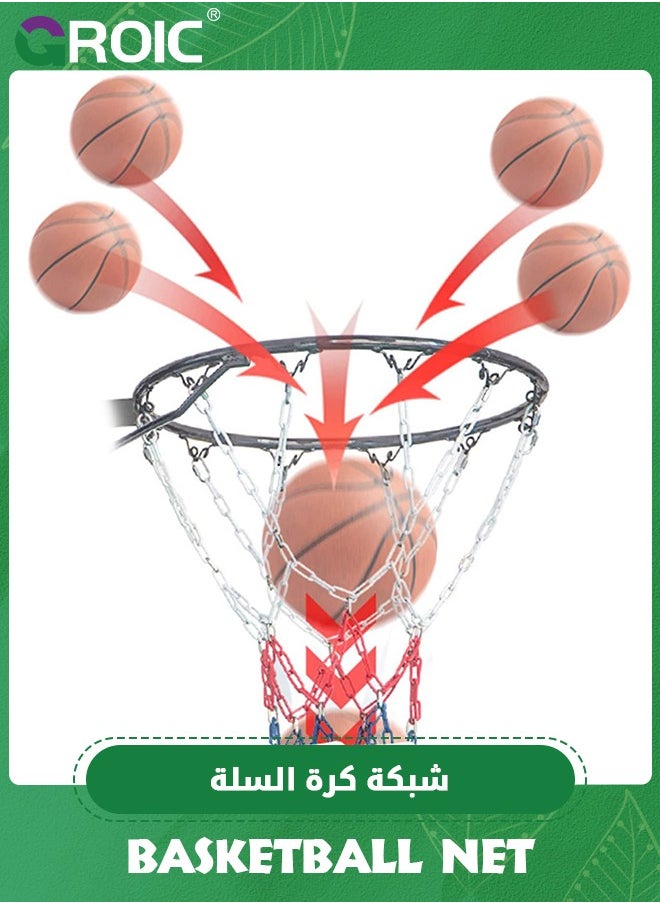 GROIC - Basketball Net Replacement Heavy Duty,Rust Proof Basketball Chain Net for Indoor Outdoor Climate, Quick Installation,Special Replacement Basketball Net for Basketball Stand - Image 1