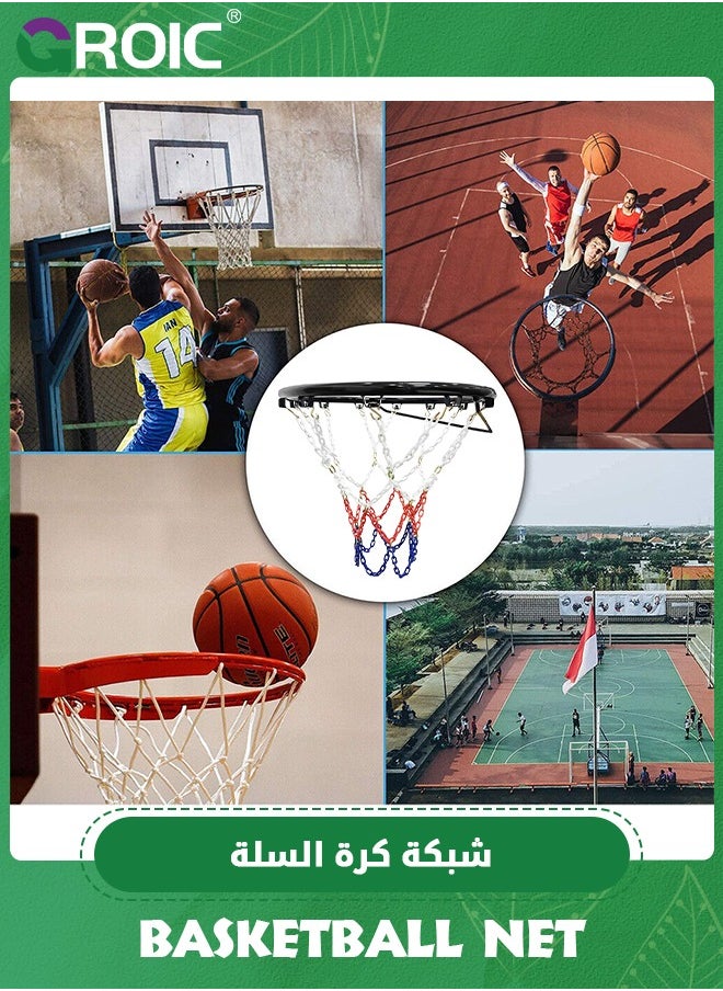 GROIC - Basketball Net Replacement Heavy Duty,Rust Proof Basketball Chain Net for Indoor Outdoor Climate, Quick Installation,Special Replacement Basketball Net for Basketball Stand - Image 1