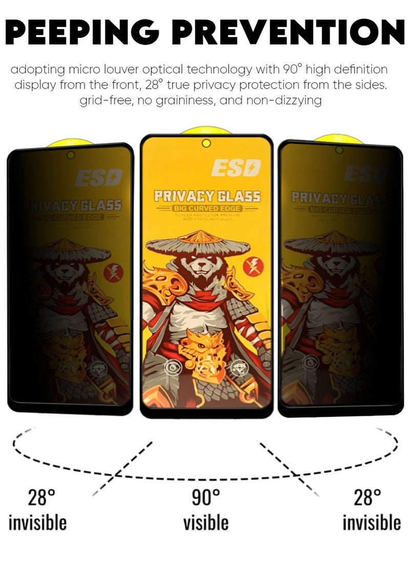 ESD Tempered Dustproof Privacy Glass Screen Protector Compatible For Samsung Galaxy A53 5G - Image 2