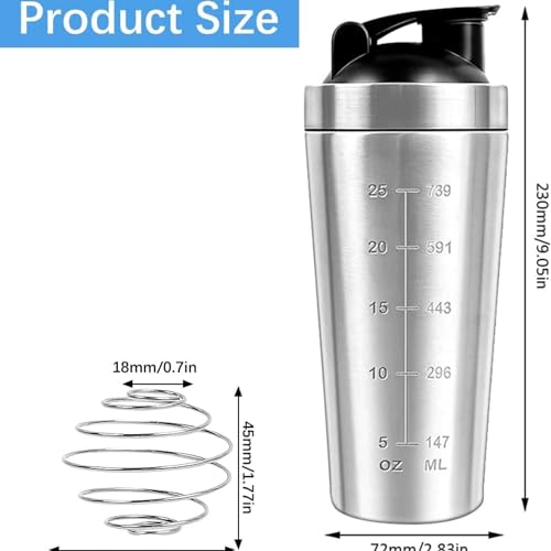 Being One Stainless Steel Fitness Protein Shaker Cup 750 ml, for Sports, Fitness and Gifts, BPA Free/Leak-Proof/Stainless Steel, Water Bottle with Scale - for Clump Free Shakes - Image 5