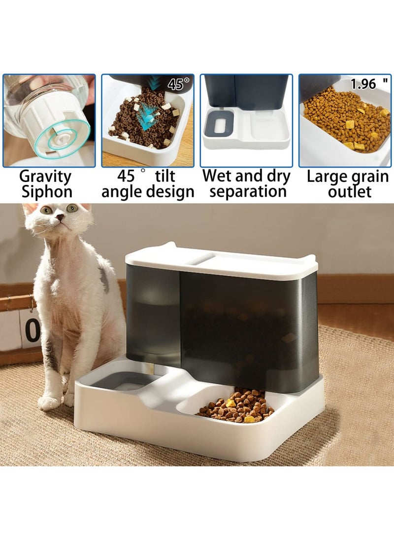 SYOSI Automatic Cat Feeder Set, 2 in 1 Pet Gravity Food Feeder and Waterer Set 2.8L, Travel Supply All-in-One Auto Puppy Supply Feeding Watering Supplies for Small Medium Indoor Dogs Cats Pets(Bule) - Image 5