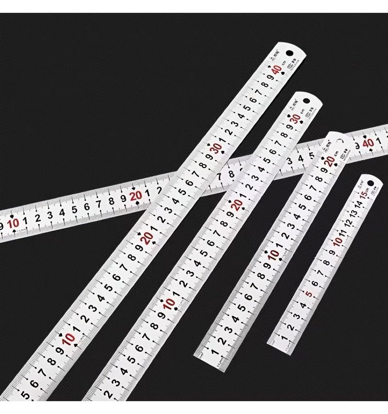 23 62 Inch Long Red Aluminum Ruler Accurate Measurement For Office Cutting Thickened Widened - Image 2