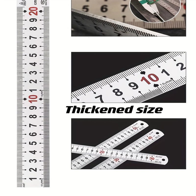 23 62 Inch Long Red Aluminum Ruler Accurate Measurement For Office Cutting Thickened Widened - Image 4