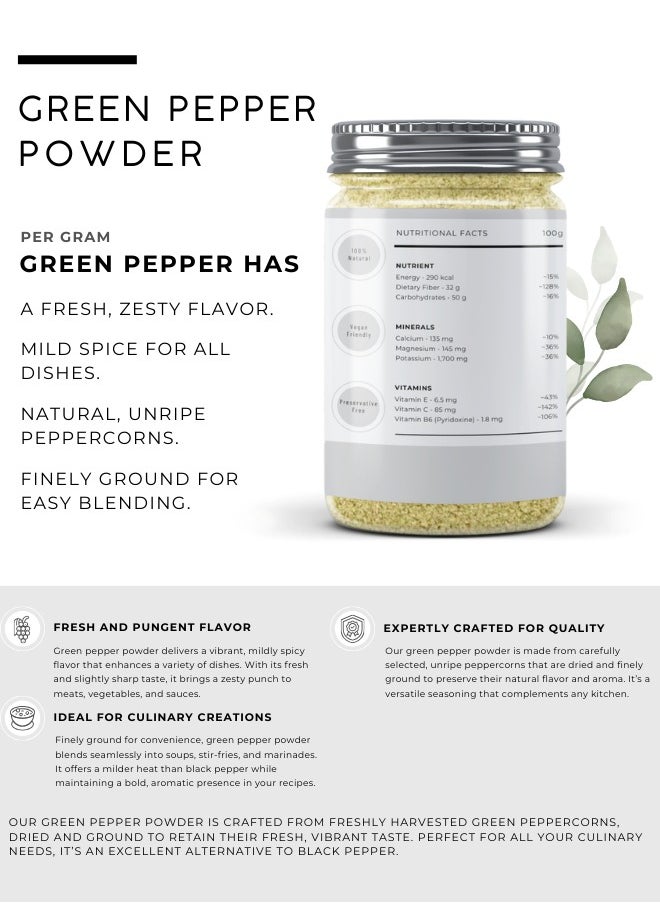 Awafi Mill AWAFI MILL Green Pepper Powder | Fine Ground Green Pepper | Aromatic & Mildly Spicy Seasoning  - Image 2