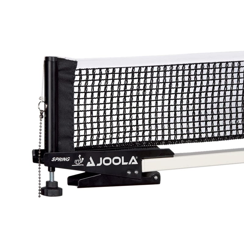 JOOLA Spring Professional Table Tennis Net and Post Set ITTF Tournament Approved 72in Regulation Ping Pong Net with Spring Activated Clamp Attachment