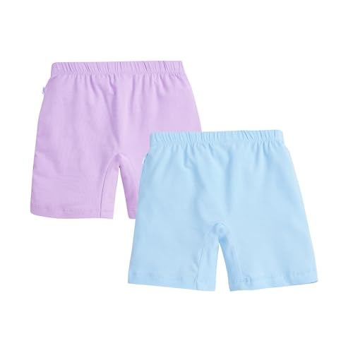 YouGotPlanB Cotton Inner Shorts for Girls | No-Mark Elastic Waistband | Supersoft & Stretchy | Antibacterial & Antimicrobial Lavender, Blue - Image 3