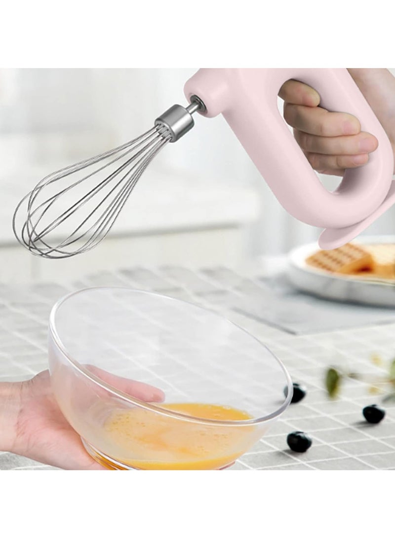 Household Cordless Electric Hand Mixer,USB Rechargable Handheld Egg Beater with 2 Detachable Stir Whisks 4 Speed Modes,Baking At Home For Kitchen,Lightweight Portable(Green)  - Image 2