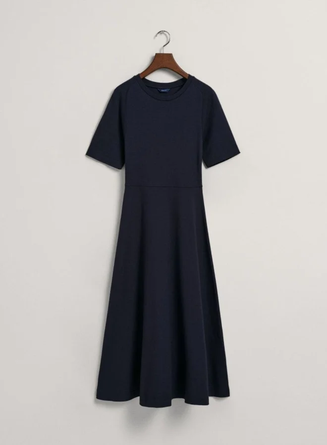 GANT Gant Flared Short Sleeve Crew Neck Dress
