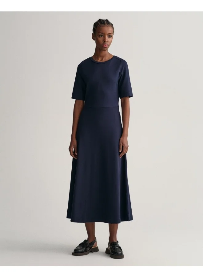 GANT Gant Flared Short Sleeve Crew Neck Dress