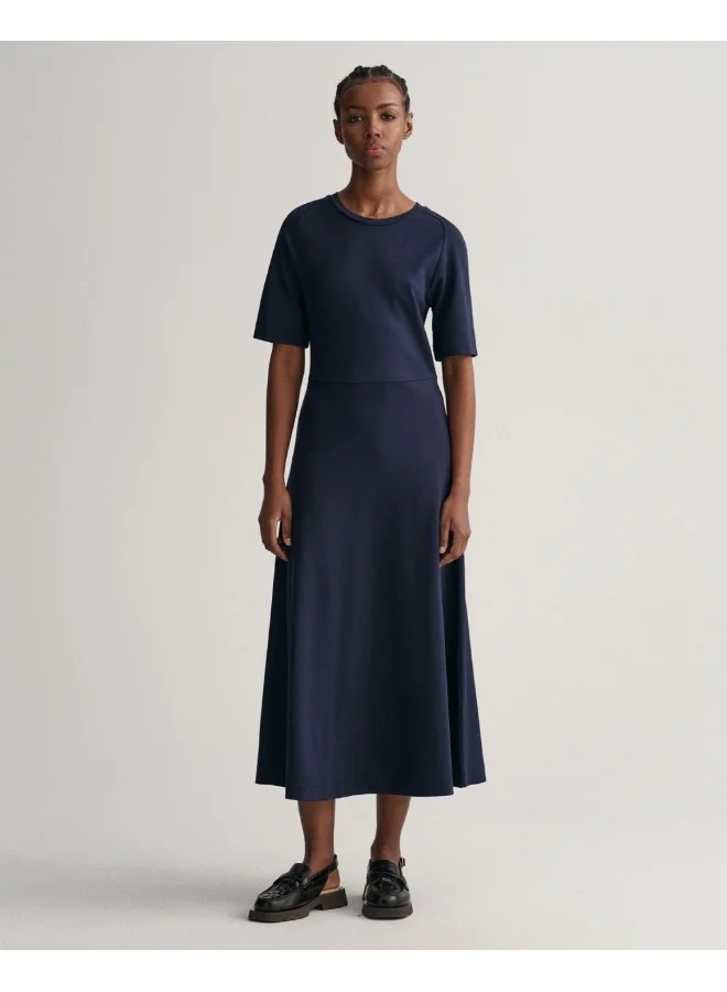 GANT Gant Flared Short Sleeve Crew Neck Dress