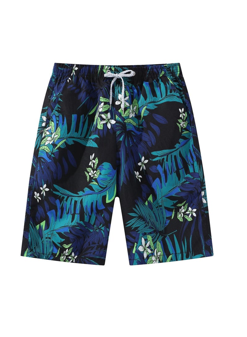 1-Piece Men Swim Beach Shorts Quick Dry Swimming Trunks Drawstring Surfing Board Shorts Loose Boxers Short Pants  - Image 1