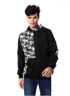 Mens Closed Hoodie With Army Design