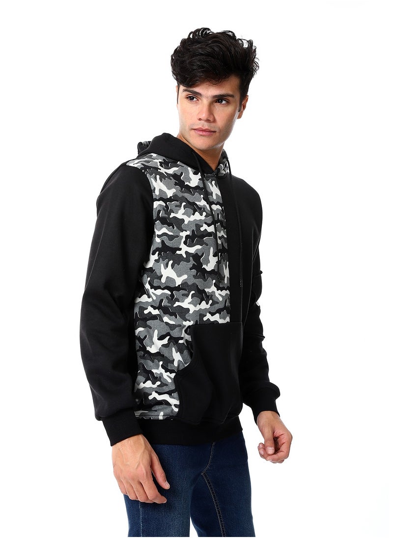 Caesar - Mens Closed Hoodie With Army Design - Image 1