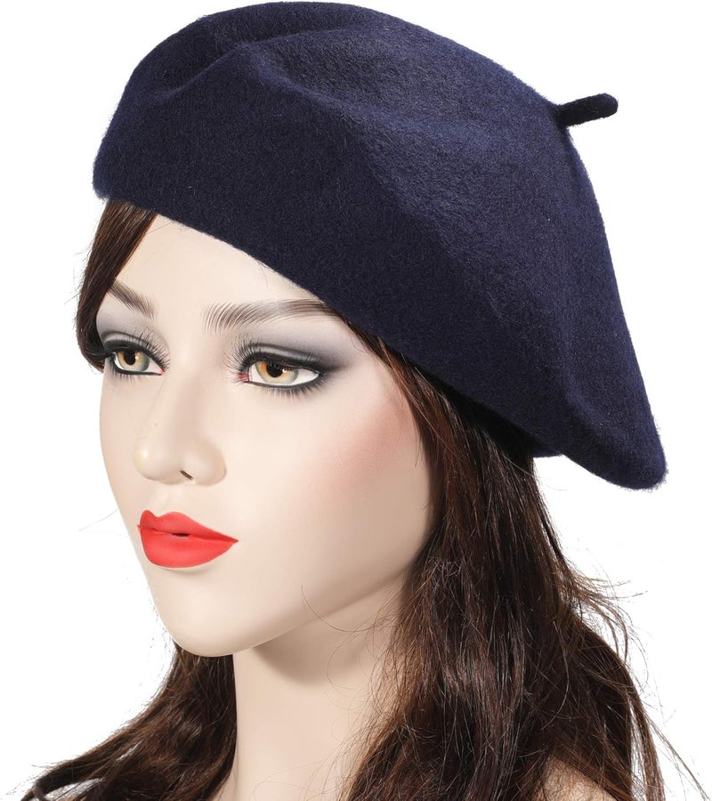 ZLYC Wool French Beret Hat Solid Color Beret Cap for Women Girls - Image 3