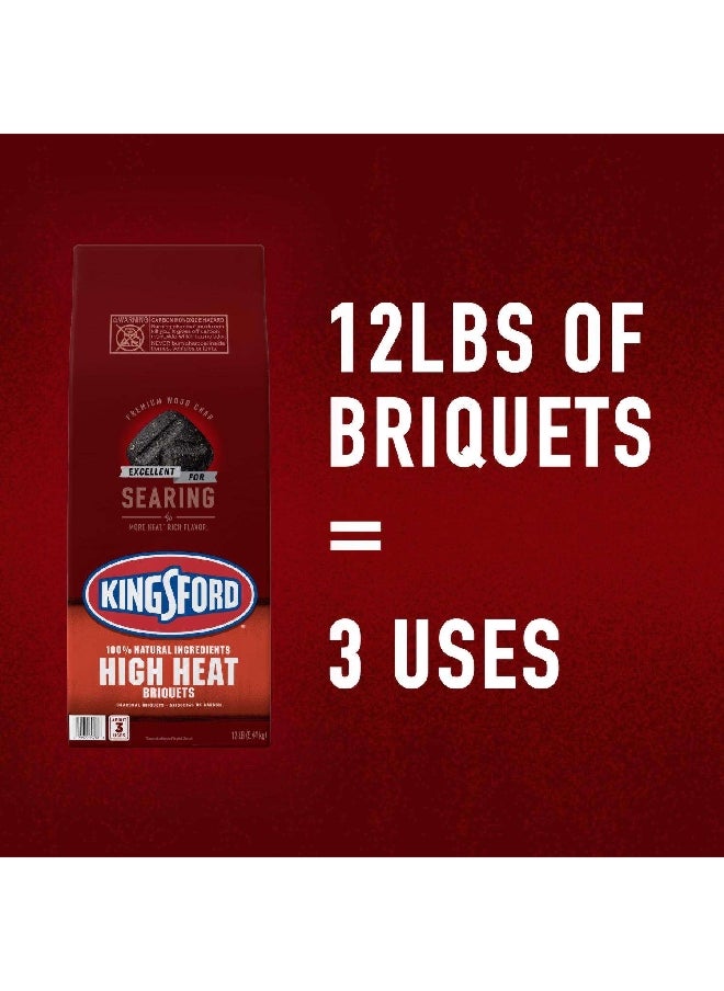Kingsford High Heat All Natural Original Charcoal Briquettes Dark Grey 12 lb 8090220  - Image 3