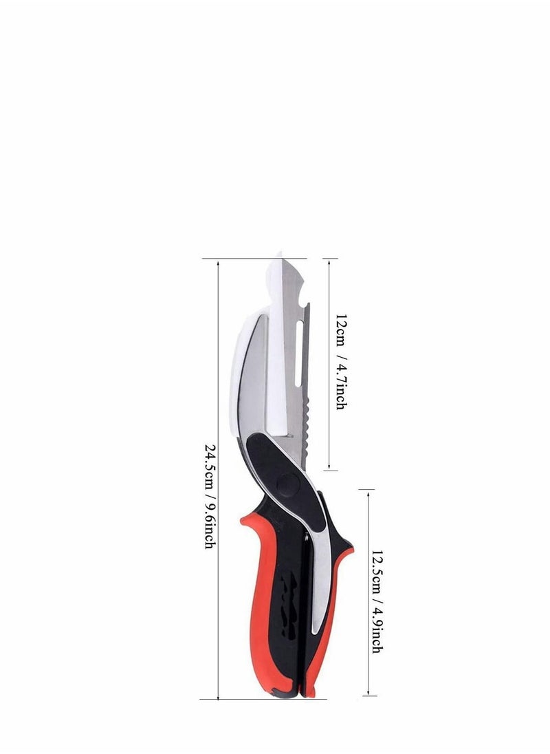 Y&D Kitchen Scissor Food Choppers Slicer Cutter With Cutting Board for Picnic BBQ  - Image 5