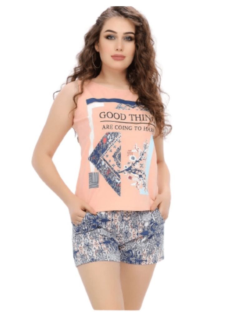 جنة طقم هوت شورت قطن بطبعات