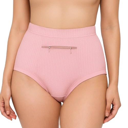 Fashiol Women's Boyshorts Cotton Full Coverage Zipper Panty with Front Pocket Hipster Panties Seamless Dailywear Underwear (L) Assorted - Image 3
