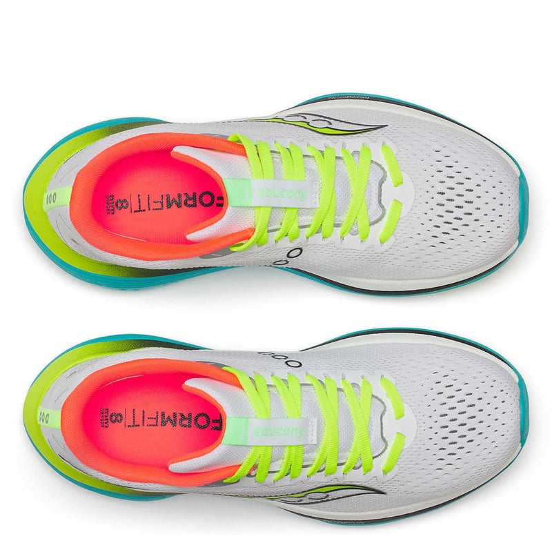 saucony حذاء سكوني للرجال من نوع إندورفين، أبيض/موتانت، 8 - Image 4