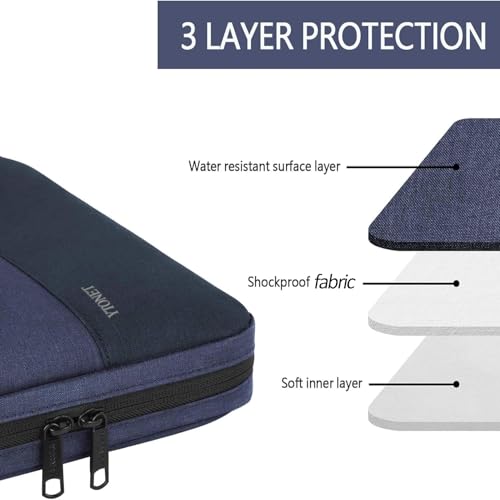 Ytonet Laptop Sleeve Case 15.6 Inch, Slim Water Resistant TSA Laptop Cover with Handle Protective Computer Carrying Case Compatible with HP Dell Lenovo Asus Notebooks, Dark Blue - Image 2
