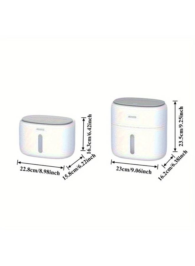 Gray Double Layer Waterproof Wall Mounted Tissue Storage Box Holder Organizer - Image 4