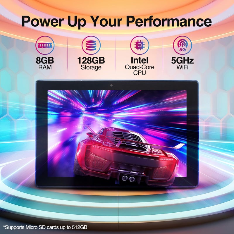 Fusion5 10.1" Windows 11 Tablet PC - FWIN232 Plus Ultra Slim Windows Tablet Computer - 8GB RAM, Full HD 10 Inch Display, 5G WiFi, Quad-Core CPU, USB 3.0, Micro HDMI, Dual Cameras, Bluetooth - Image 2