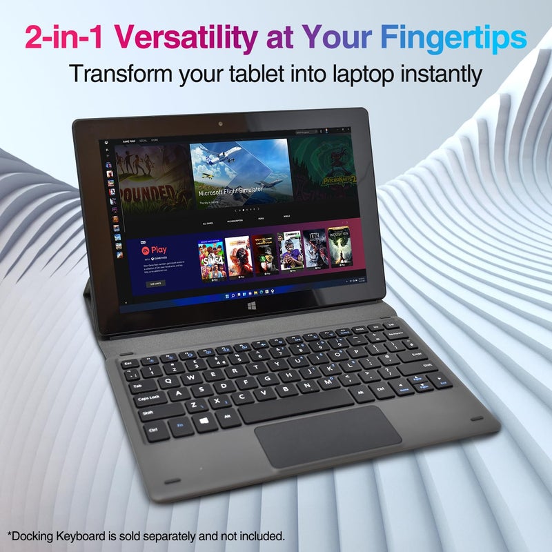 Fusion5 10.1" Windows 11 Tablet PC - FWIN232 Plus Ultra Slim Windows Tablet Computer - 8GB RAM, Full HD 10 Inch Display, 5G WiFi, Quad-Core CPU, USB 3.0, Micro HDMI, Dual Cameras, Bluetooth - Image 5