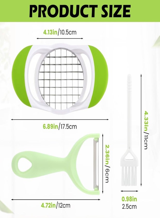 QWLWBU Potato Slicer French Fry Cutter,Multi-purpose Stainless Steel Veggie Chopper for Fries Potato Onion Cutter Food Chopper Manual Hand Vegetable Cutter Dicer,Green - Image 2