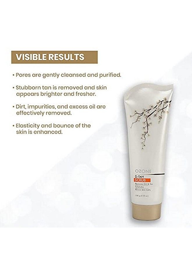 Ozone - D Tan Face Scrub 100 G For Tan Removal. Helps Removes Tan Prevents Sun Damage & Boosts Skin Complexion. 100% Organic Products. No Paraben & Chemical - Image 1