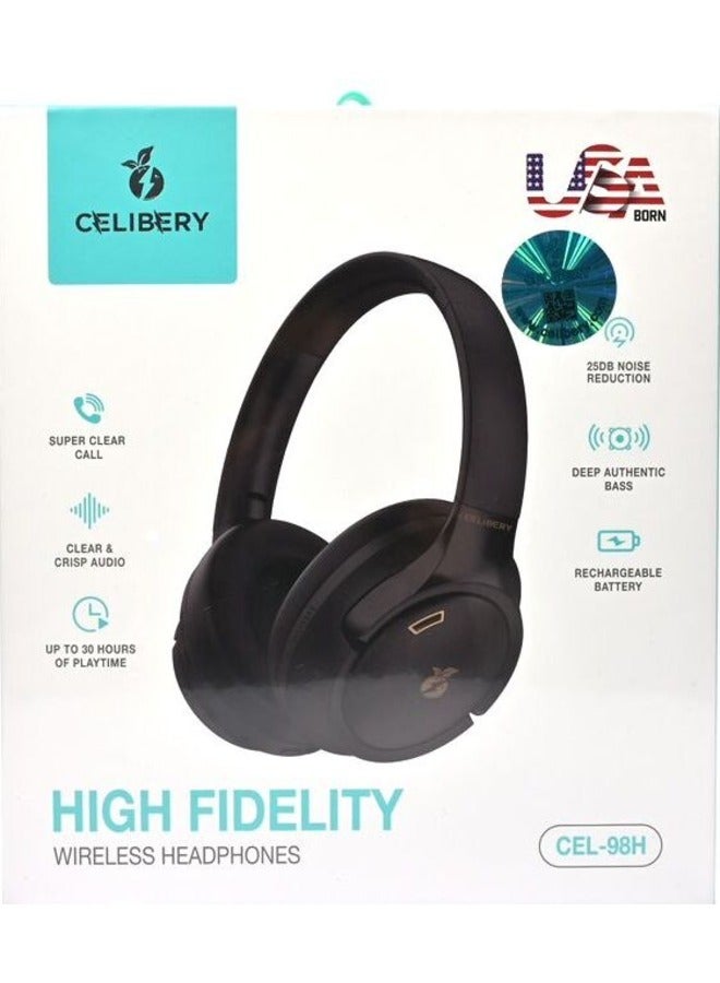 CELIBERY IPX5 Waterproof Wireless Headphones Active Noise Cancelling Bluetooth Headphones Over Ear with Adjustable Microphone Deep Bass Comfortable Protein Earpads Bluetooth 5.0 for Travel and Work - Image 1