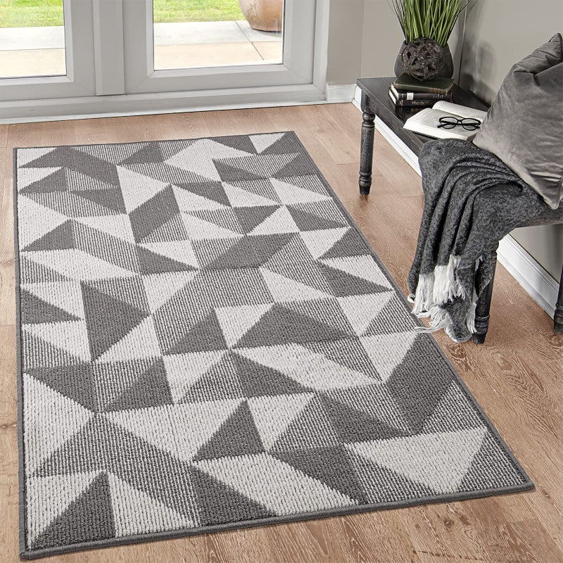Indoor Doormat 36x 59 Absorbent Front Back Door Mat Floor Mats Rubber Backing Non Slip Door Mats Inside Mud Dirt Trapper Entrance Front Door Rug Carpet Machine Washable Low ProfileBrown Geome