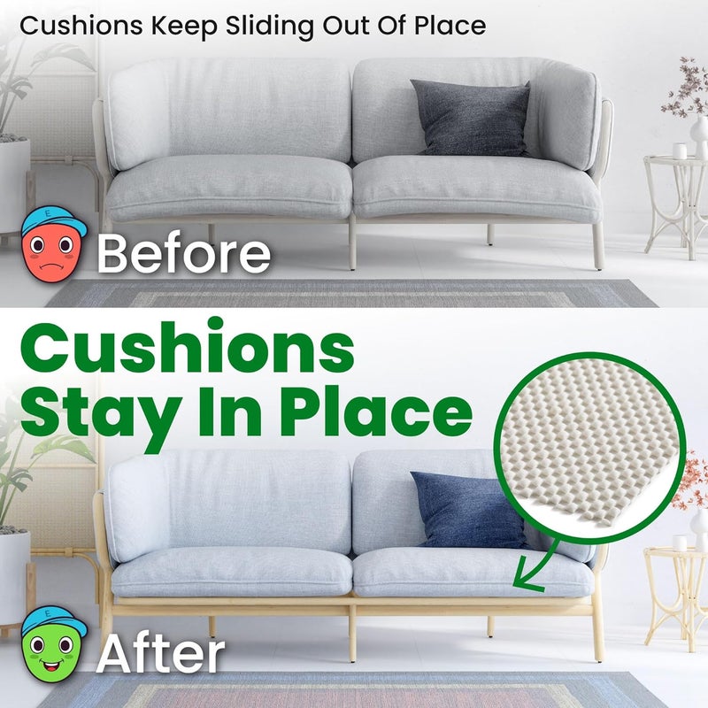 ECOHomes Couch Cushion Grip Pad, Couch Cushion Non Slip Pads Keep Sofa Cushions from Sliding - Anti Slip Sofa & Patio Grips Mattress Gripper Stopper Stop Slide & Sliding, Futon Standard, 24" by 60" - Image 4