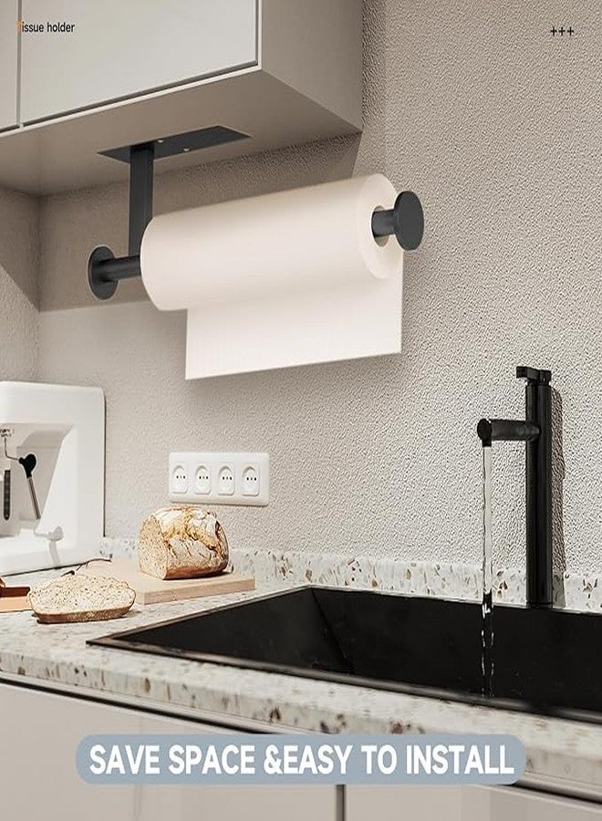 FISHCLOUD Paper Towel Holder Wall Mount - Self Adhesive No Drill or Drilling, SUS304 Stainless Steel - Kitchen, Bathroom, Sink, Pantry, Fridge(Black) - Image 3