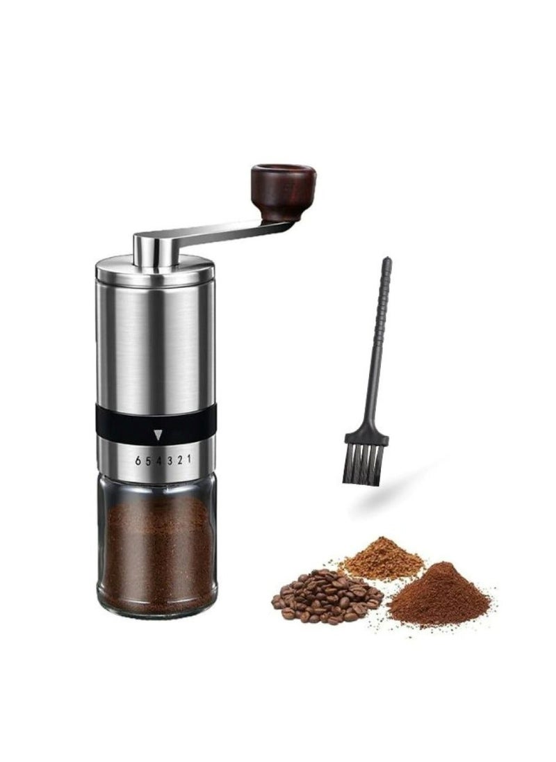 SMART CLOUDS Manual Coffee Grinder Hand Coffee Mill with 6 Adjustable Settings Conical Ceramic Burr Grinder for Espresso French Press and Pour Over Portable Hand Crank for Office Home Traveling Camping  - Image 1